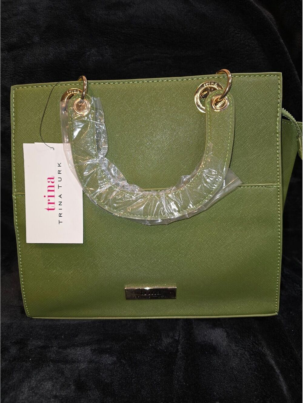 136. NWT Trina Turk Double Handle Tote (olive Green)